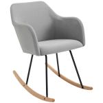 HOMCOM Polyester Linen Upholstered Rocking Armchair Grey(c-1)