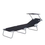 Outsunny Folding Sun Lounger-Black(c-3)