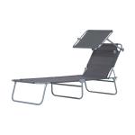 Outsunny Folding Sun Lounger-Black(c-2)