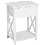 HOMCOM bijzettafel in C-vorm koffietafel salontafel statafel wit(c-1)
