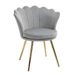HOMCOM Rocking Armchair with Wooden Leg Metal Frame for Home Office Blue(c-6)