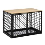 PawHut Heavy Duty Steel Mini & Small Dog Crate w/ Tray Black 61L x 44W x 49H cm(c-1)