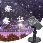 HOMCOM® LED EFEKTY ŚWIETLNE PROJEKTOR ŚWIETLNY PŁATKI ŚNIEGU BOŻE NARODZENIE czarny