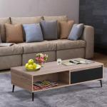 HOMCOM® ŁAWA STOLIK KAWOWY RTV 2 x SZUFLADA 2 x PÓŁKA drewno 120 x 56 x 35 cm