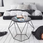 HOMCOM® STOLIK KAWOWY NOCNY OKRĄGŁY Z METALOWYM KOSZEM(c-1)