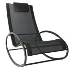 Fotel bujany leżak ogrodowy z zagłówkiem czarny do 120 kg 105 x 62 x 88 cm Outsunny(c-1)