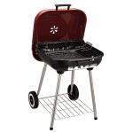 Grill węglowy na kółkach czerwony 45 x 47,5 x 70cm (DxSxW) Outsunny(c-2)
