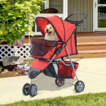 PawHut WÓZEK SPACEROWY DLA PSA KOTA TRANSPORTER czerwony(c-1)