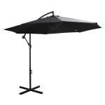 Parasol przeciwsłoneczny odpinany parasol na wysięgniku parasol na korbkę z korbką ręczną czarny(c-1)