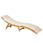 Outsunny® LEŻAK OGRODOWY DO OPALANIA MEBLE OGRODOWE SKŁADANY drewno akacjowe z zagłówkiem teak + biały 53 x 191 x 60,5 cm