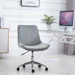 HOMCOM® FOTEL OBROTOWY KRZESŁO TAPICEROWANE FOTEL SZEFA MAKS OBCIĄŻENIE 150 kg REGULACJA WYSOKOŚCI len jasnoszary 54 x 65,5 x (84–91) cm(c-1)