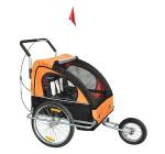 HOMCOM PRZYCZEPA DO ROWERU JOGGER 2w1 pomarańczowa(c-1)