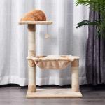 PawHut® DRAPAK ZE SŁUPKIEM SIZALOWYM I HAMAKIEM płyta wiórowa kremowy 50 x 36 x 70 cm(c-2)