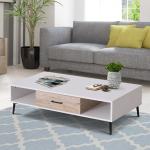 HOMCOM® ŁAWA STOLIK KAWOWY 1 x SZUFLADA 3 x PÓŁKI drewno 110 x 60 x 30 cm