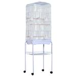 PawHut® KLATKA DLA PTAKÓW WOLIERA DLA PAPUG PAPUŻKA FALISTA Z RUCHOMYM STOJAKIEM czarna 47,5x37x153 cm(c-2)