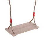 HOMCOM® HUŚTAWKA DLA DZIECI PLAC ZABAW Z REGULACJĄ LINY wodoodporna naturalny 40 x 16 x 120 cm (DxSxW)
