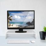 HOMCOM® PODSTAWKA POD MONITOR STOJAK NA EKRAN Z SZUFLADAMI naturalny(c-2)