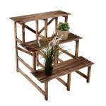 Stojak na kwiaty regał jodła 3 półki d80 x sz80 x w80cm Outsunny(c-3)