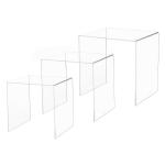 HOMCOM® STOLIK ZESTAW 3-CZĘŚCIOWY KAWOWY SZKLANY PRZEZROCZYSTE SZKŁO AKRYLOWE 32 x 30 x 24 cm/35 x 30 x 28 cm/38 x 30 x 32 cm(c-2)