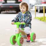 Homcom® Rower Biegowy Równowaga Bike 18-36 Miesięcy Dźwięk „bb” Cichy & Bezpieczny PP Zielony 57 X 33,5 X 42,5 cm