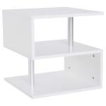 HOMCOM® STOLIK KAWOWY ŁAWA 3 PÓŁKI płyta wiórowa + aluminium czarny 48 x 48 x 48 cm(c-1)