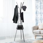 HOMCOM® STOJAK NA UBRANIA DO GARDEROBY PRZEDPOKOJU metalowy czarny