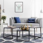 HOMCOM® STOLIK ZESTAW 3-CZĘŚCIOWY KAWOWY SZKLANY PRZEZROCZYSTE SZKŁO AKRYLOWE 32 x 30 x 24 cm/35 x 30 x 28 cm/38 x 30 x 32 cm(c-3)