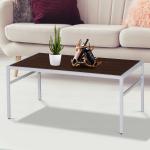 HOMCOM® STOLIK KAWOWY W STYLU VINTAGE DO SALONU METALOWY STELAŻ MAZEROWANY(c-3)