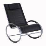 Fotel bujany leżak ogrodowy z zagłówkiem czarny do 120 kg 105 x 62 x 88 cm Outsunny(c-2)