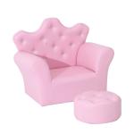 HOMCOM® FOTEL SOFA MINISOFA DLA DZIECI KSIĘŻNICZKA różowy(c-3)
