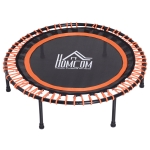 HOMCOM Trampoline voor kinderen en volwassenen, tuintrampoline, yoga, 100 kg draagvermogen, staal, zwart, Ø 101,6 x 25 H cm