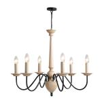 HOMCOM Kroonluchter traditioneel design hanglamp met 6 lampen hanglamp met glas