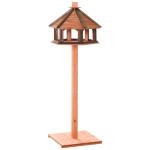 PawHut Vogelhuisje houten vogelstandaard met waterbestendig dak vogelvoederhuis