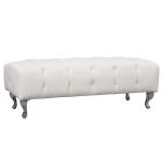 HOMCOM® gepolsterde bank bank retro metalen poten wit zitbank lounge retro, kunstleer + metaal, wit, 117 lx47 bx40 h cm