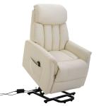 HOMCOM opstastoel tv-stoel met opstahulp elektrisch ligfunctie PU beige, 80 x 94 x 104 cm