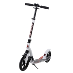 HOMCOM Kinderstep, step met schokdemping, step, opklapbaar en in hoogte verstelbaar, vanaf 14 jaar, aluminium, wit, 92,5 x 37,5 x 87-101,5 cm