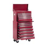 HOMCOM® mobiele werkplaatswagen, afsluitbaar met 16 schuifladen, rood / schuiflade gereedschapwagen wagen met wielen gereedschapskist (rood)