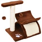 PawHut Kattenboom speelboom met bal kattenkrabpaal krabboom katten bruin