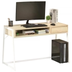 HOMCOM Modern Computer Desk with Lift Top for Home Office, Writing Desk with Drawer and Open Compartment, Natural