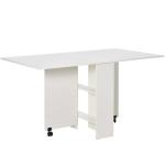 HOMCOM Dining Table Drop Leaf Folding Expandable 6 Person w/ Wheels, Storage Shelf(c-6)