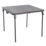 Outsunny 2.8FT Portable Metal Picnic Table, 86Lx86Wx71.5H cm-Black/Brown(c-5)