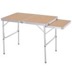 Outsunny Aluminium MDF-Top 4ft Folding Portable Outdoor Table Silver(c-1)