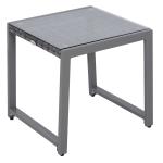 Outsunny Φ60×70H cm Round Metal Table, Tempered Glass-Black(c-4)