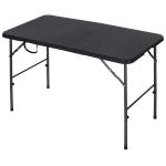 Outsunny 2.8FT Portable Metal Picnic Table, 86Lx86Wx71.5H cm-Black/Brown(c-3)