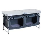 Outsunny 2.8FT Portable Metal Picnic Table, 86Lx86Wx71.5H cm-Black/Brown(c-1)