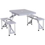 Outsunny MDF Height Adjustable Portable Picnic Dining Table Set(c-6)