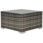 Outsunny Patio Wicker Coffee Table w/ Glass Top Furniture Suitable for Garden Backyard(c-1)