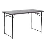 Outsunny 2.8FT Portable Metal Picnic Table, 86Lx86Wx71.5H cm-Black/Brown(c-6)