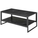 HOMCOM Coffee Cocktail Table Industrial Style with Storage Shelf Wood Grain Look Living Room(c-3)