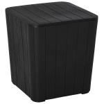 Outsunny Wood Effect Coffee Table Square Storage Box Garden Furniture Bucket Patio Grey(c-1)